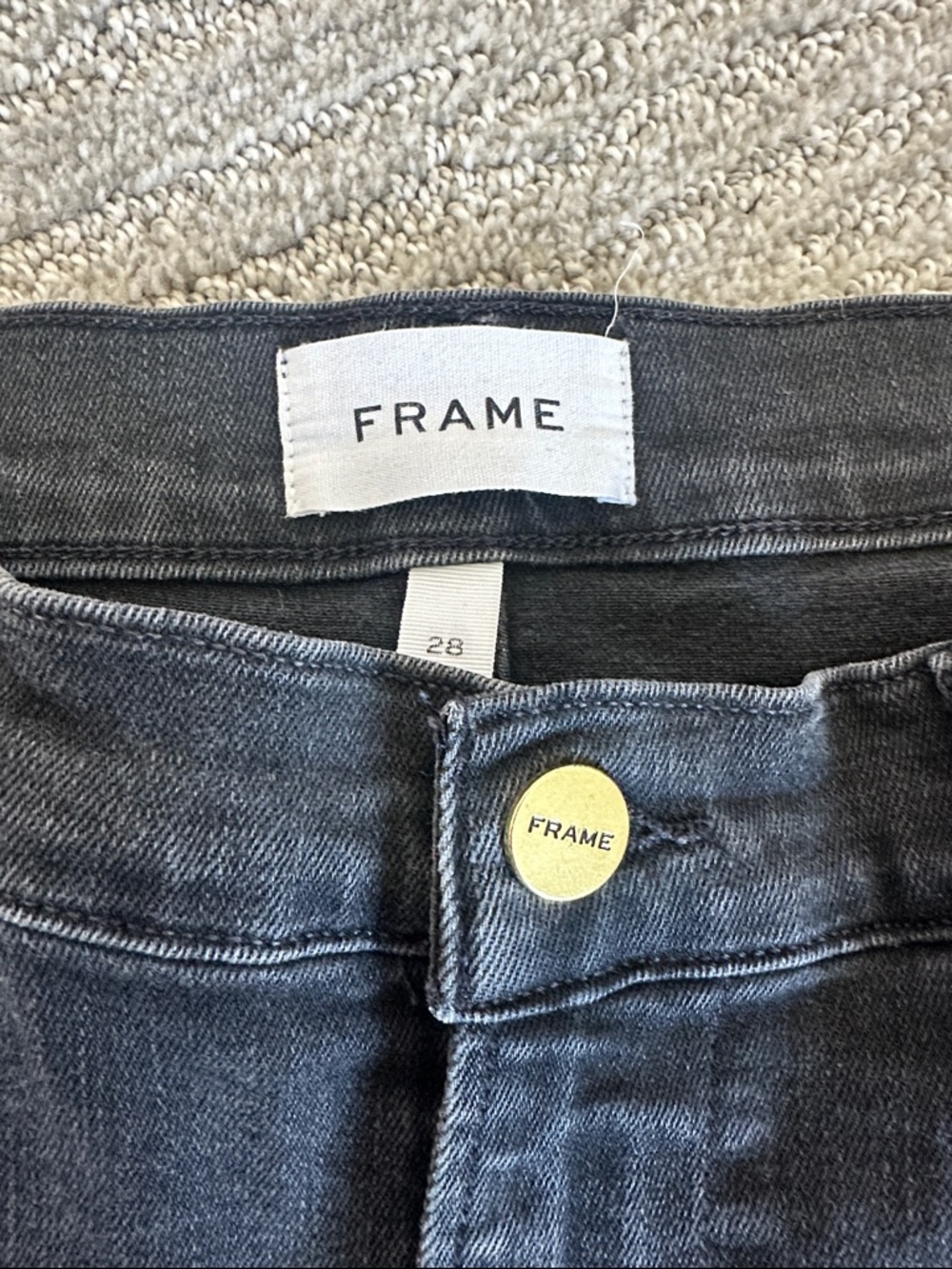 Frame Denim High-Rise Charcoal Black Jeans le skinny